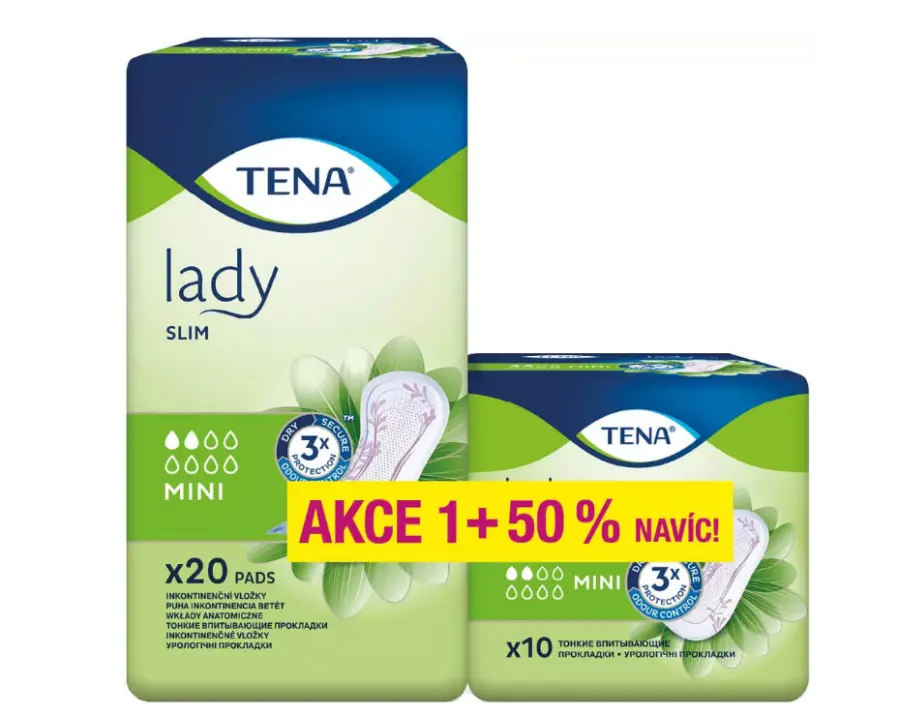 9292_TENA LADY SLIM MINI VLOZKY 20 KS + 50 NAVIC